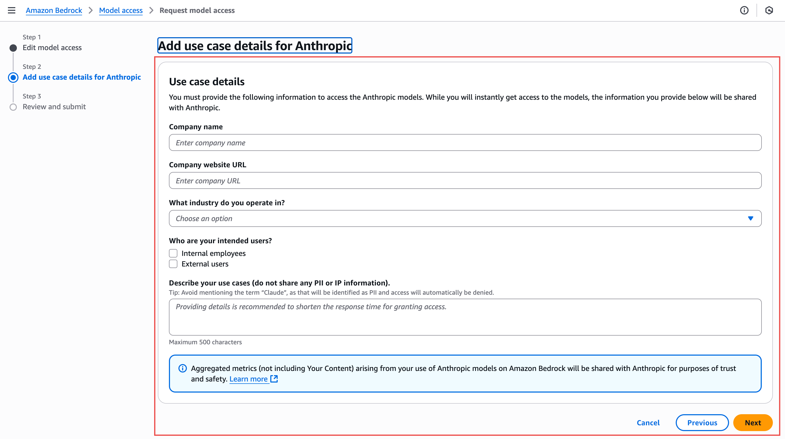 Use Case Form