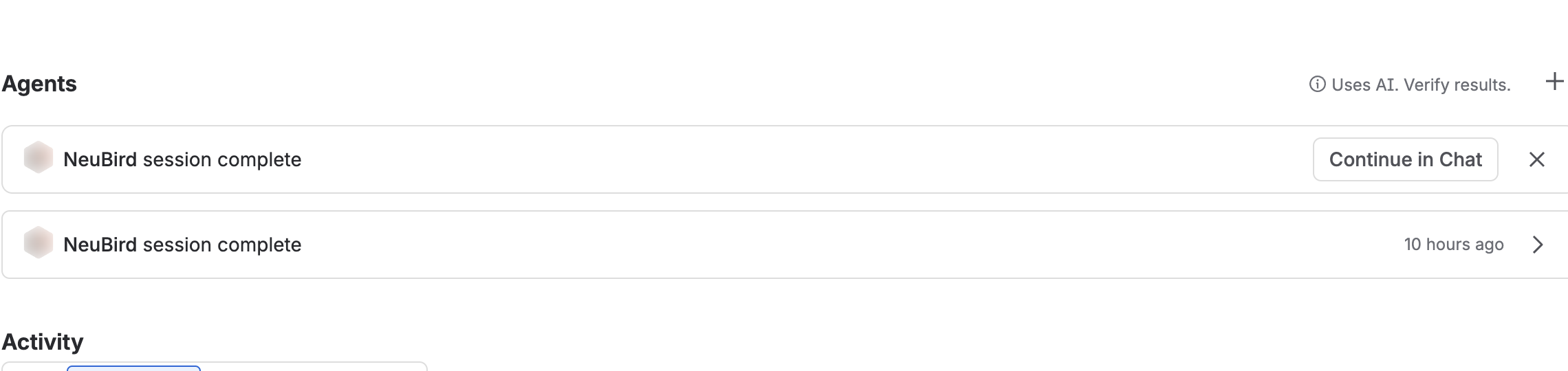 NeuBird agent card on a Jira work item