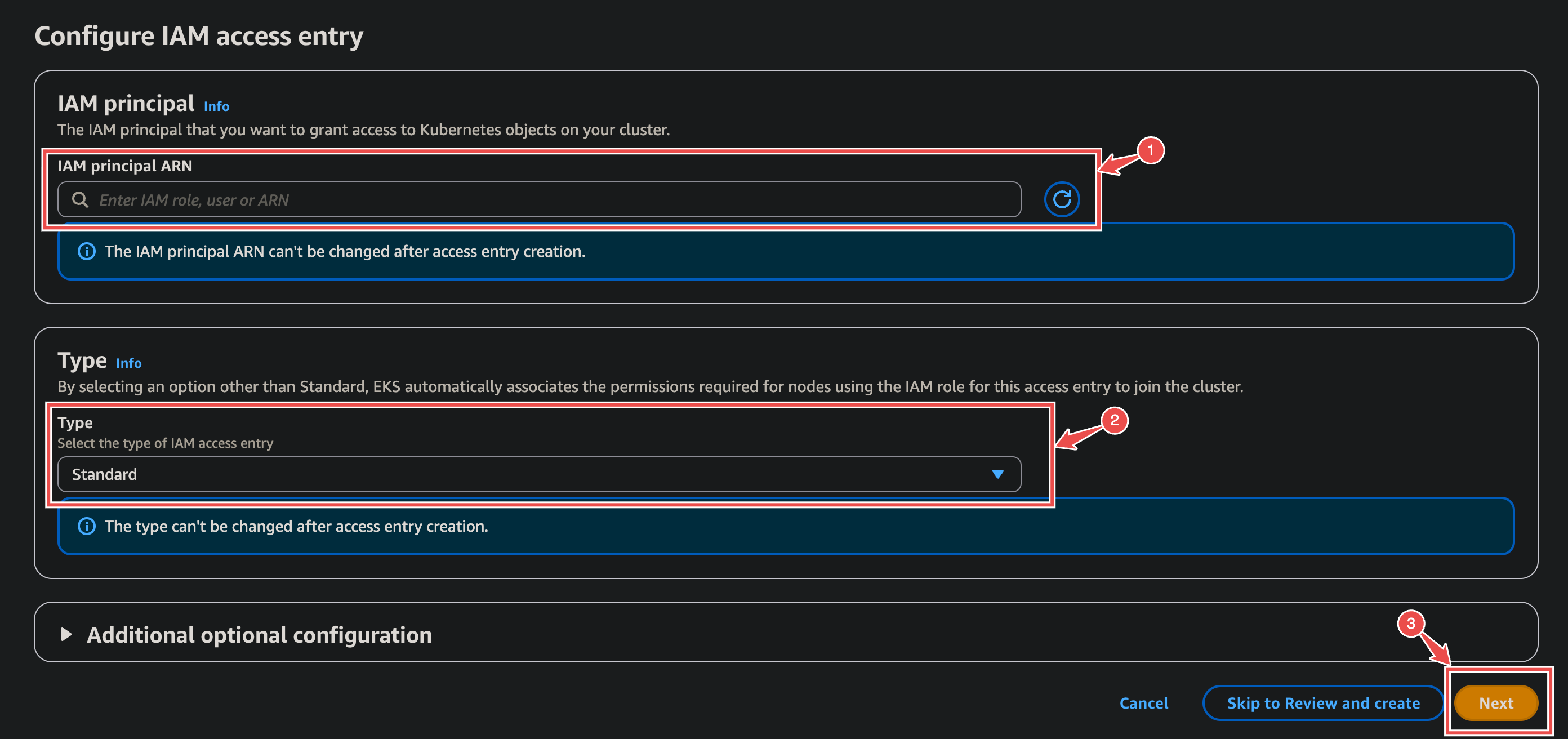 Create access entry