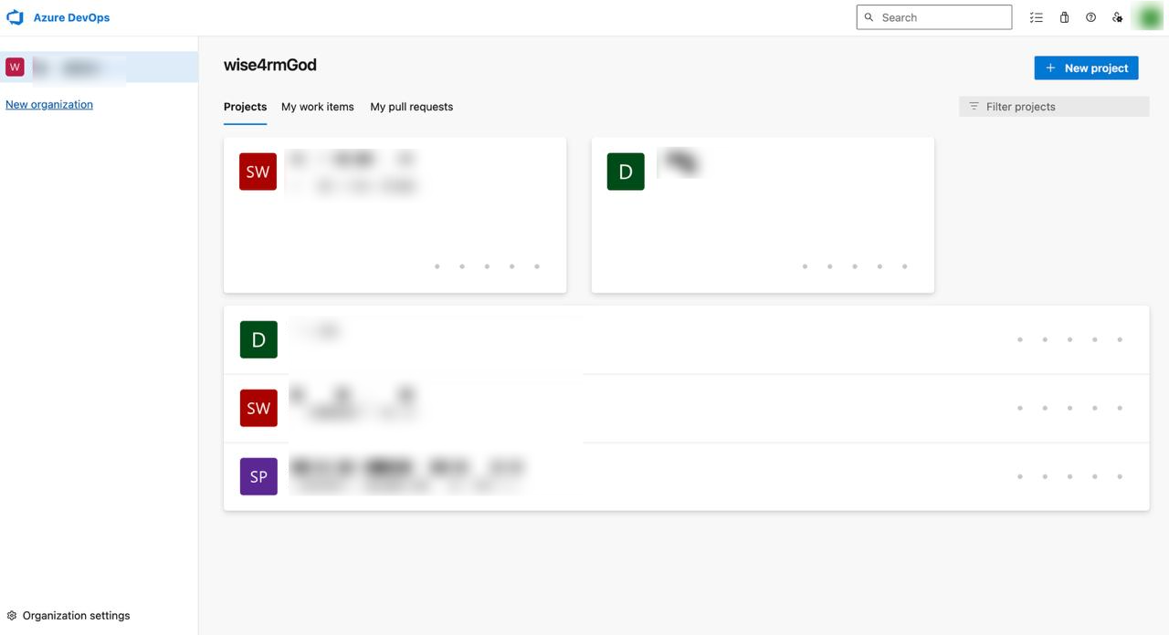 Azure DevOps dashboard