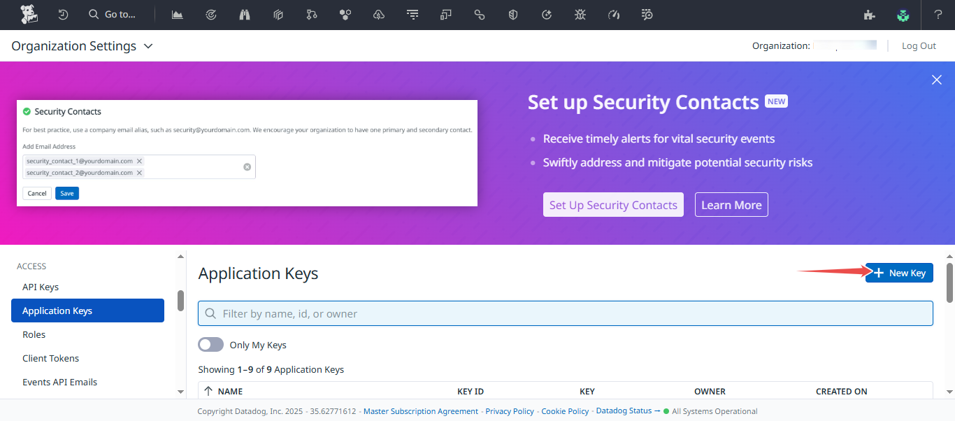 New Application Key