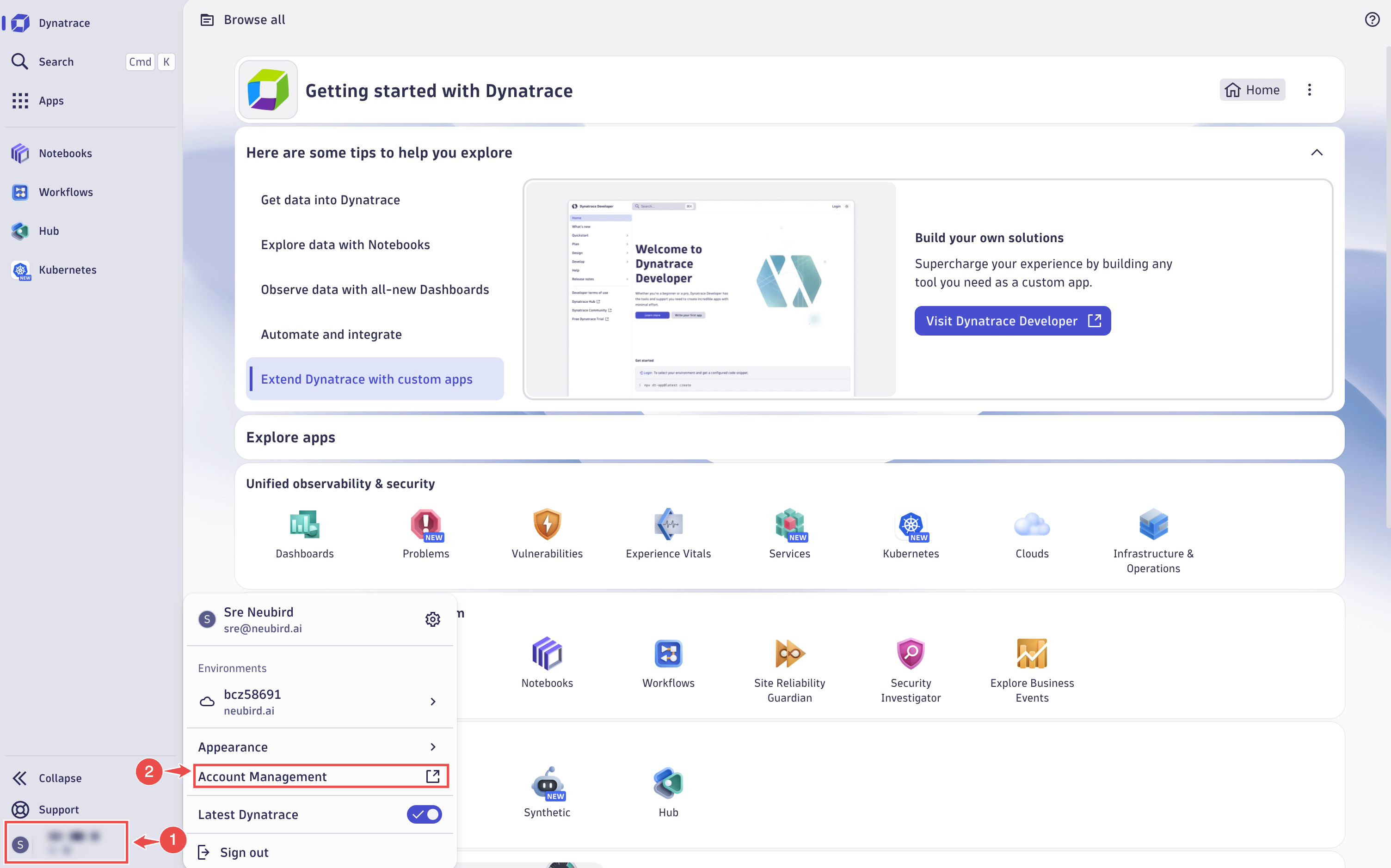 Access Account Management in Dynatrace