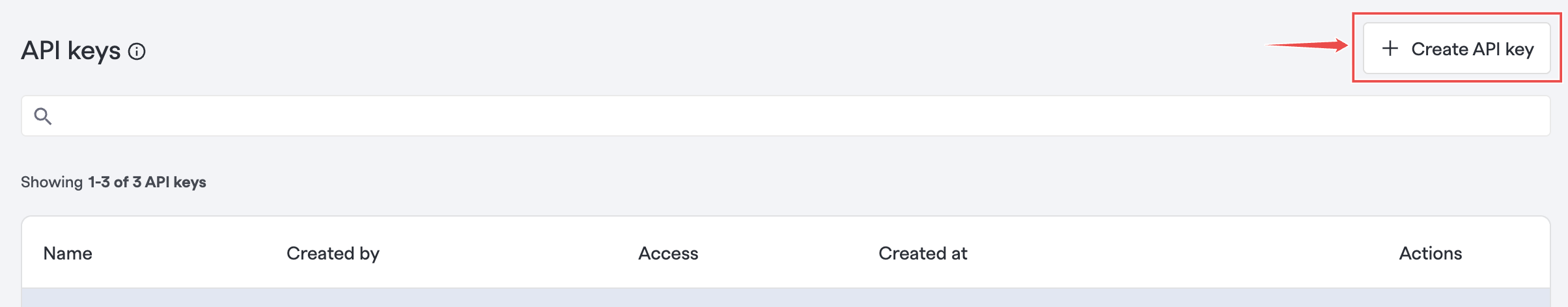 FireHydrant Create API key button
