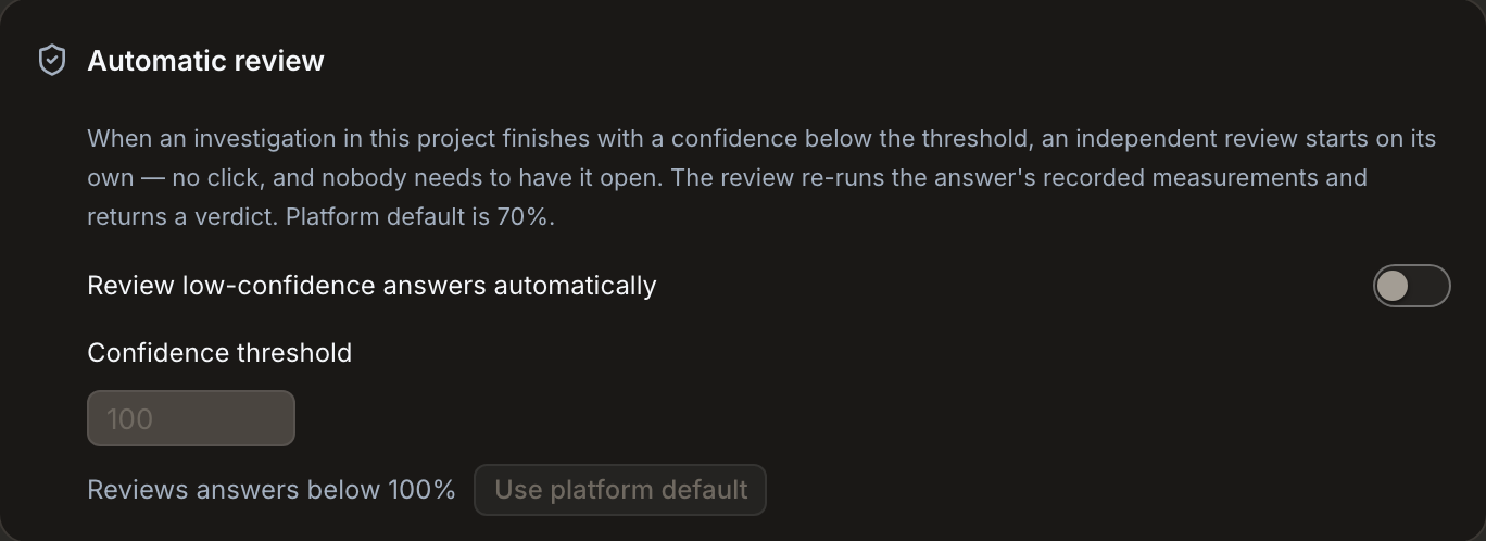 Automatic review setting
