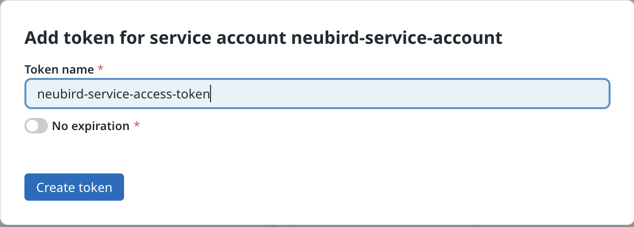 Add token dialog