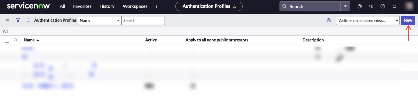 ServiceNow click new button